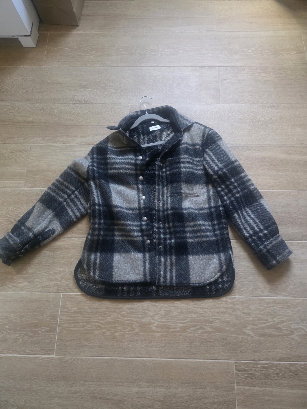 DL1961 Gray and Black Plaid Kids Snap Jacket